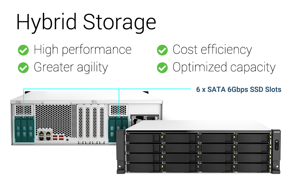 Arquitetura de armazenamento híbrida, otimizada para aceleração de cache SSD