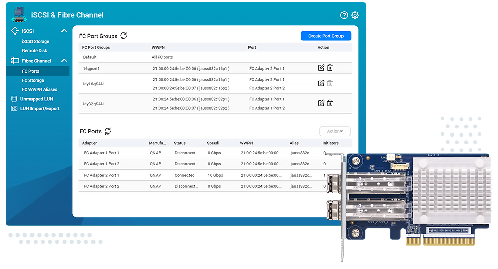 Crie um ambiente SAN Fibre Channel acessível com Qnap