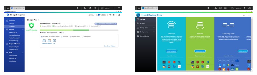 Proteja seus dados com instantâneos e sincronização de backup híbrido