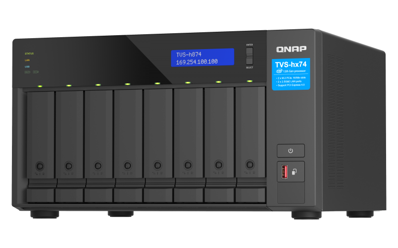 Qnap TVS-h874 Storage 8 baias - Sistema ZFS com desduplicação