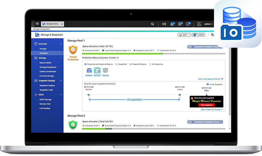 Reduza o impacto de ransomware ou falha do sistema com Snapshots