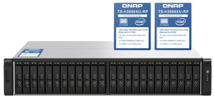 Storage All Flash Qnap TS-h3088XU-RP com 30 baias