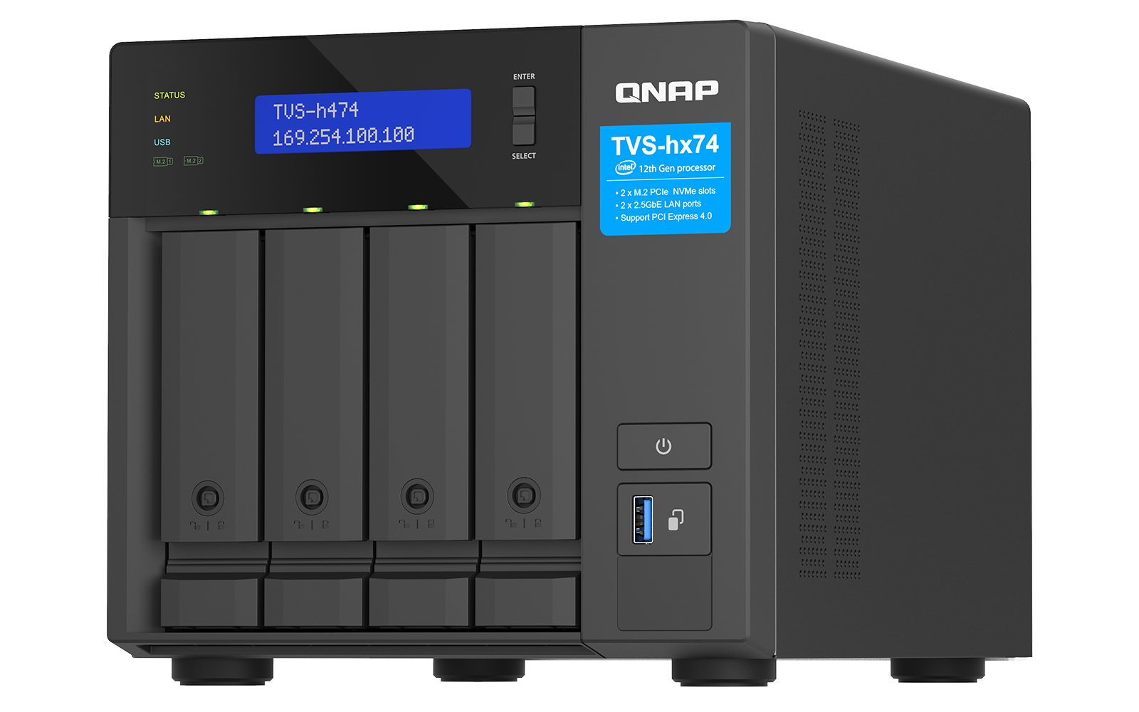 TVS-h474 Qnap Storage 4 baias - Sistema ZFS com desduplicação